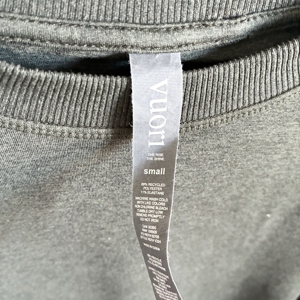Vuori Ponto Performance Crew Neck Pullover Long Sleeve Shirt Green Mens Small - Picture 5 of 7